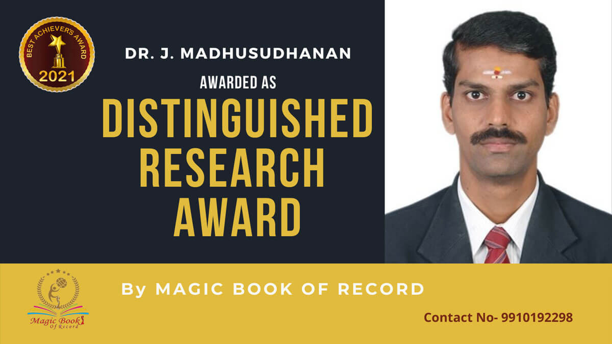 Dr. J. Madhusudhanan- Tamil Nadu -Magic Book of Record