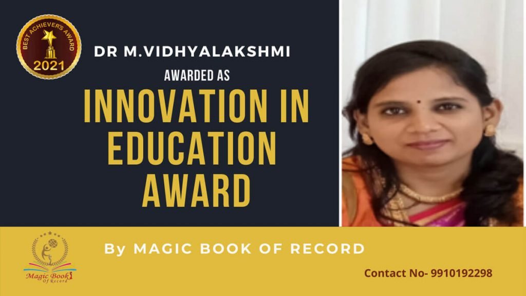 Dr M Vidhyalakshmi Magic Book of Record
