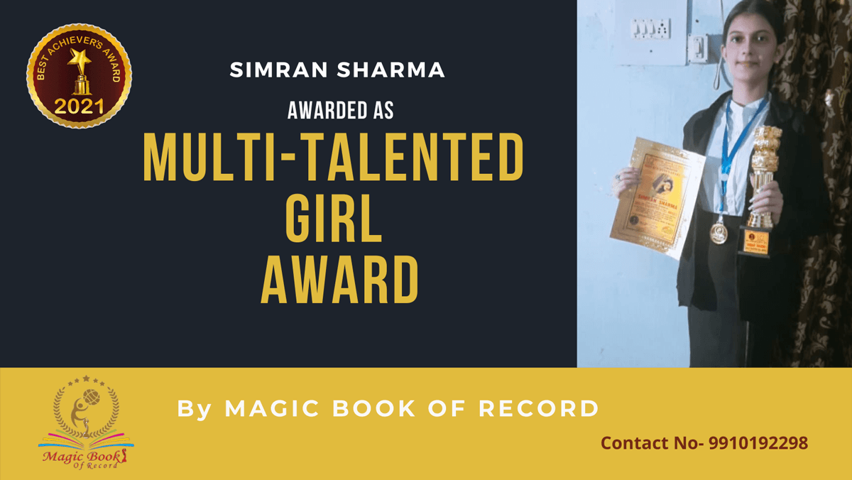 Simran Sharma Jharkhand Magic Book of Record