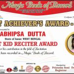 Abhipsa Dutta Magic Book of Record
