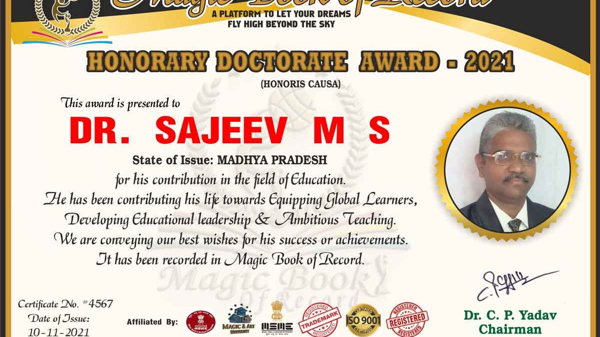 Sajeev M S Magic Book of Record