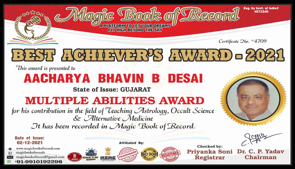 Bhavin B Desai Magic Book of Record
