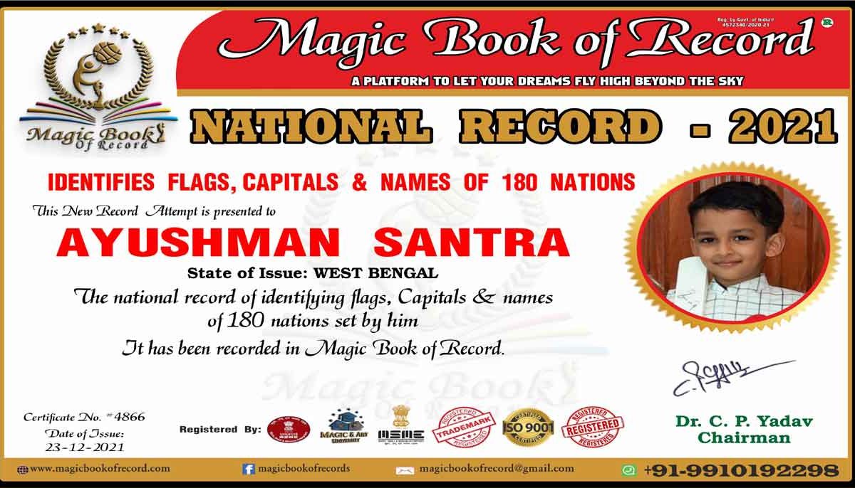 Ayushman Santra National Record West Bengal
