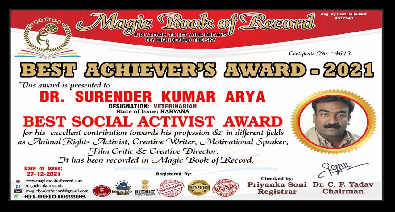 Surender Arya Social Activist in Haryana