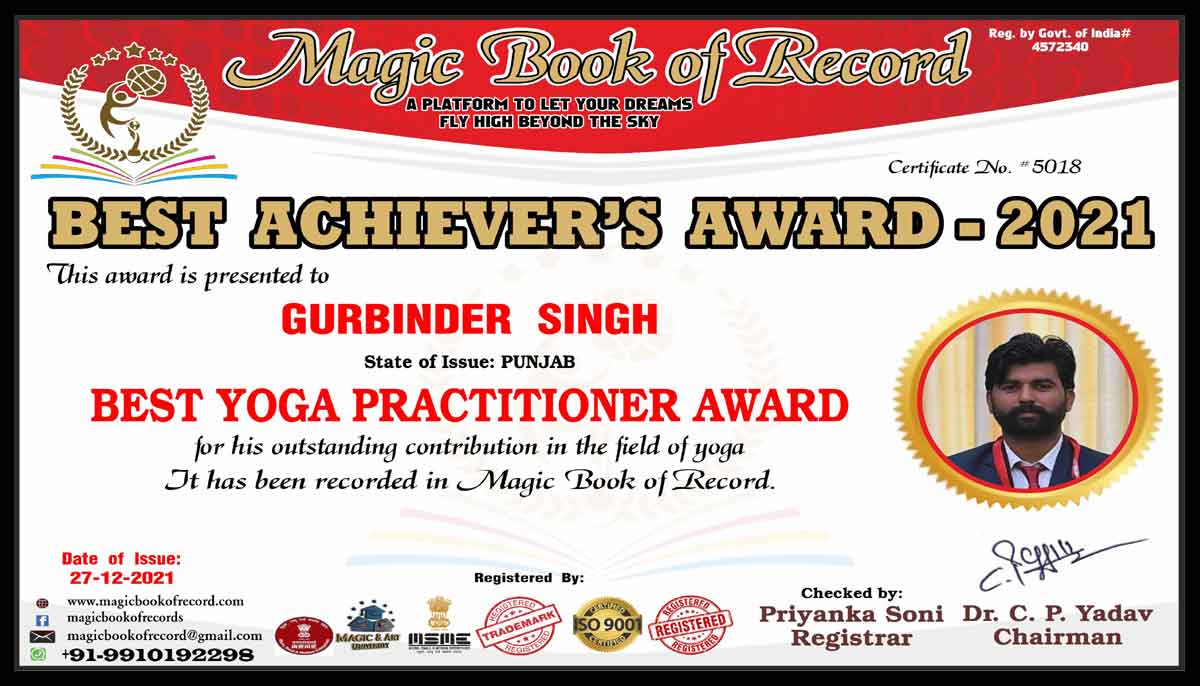 Gurbinder Singh Yoga Artist Punjab