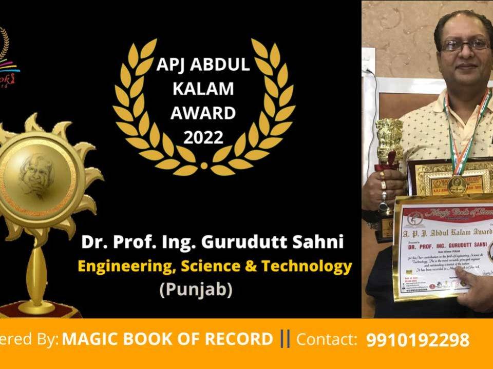 Dr Prof Ing Gurudutt Sahni Punjab